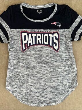 NFL New England Patriots Navy & Heather Gray Short Sleeve Tee